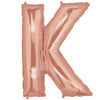 40" Large Foil Alphabet Balloons- Rose Gold (Letter K) - Funzoop
