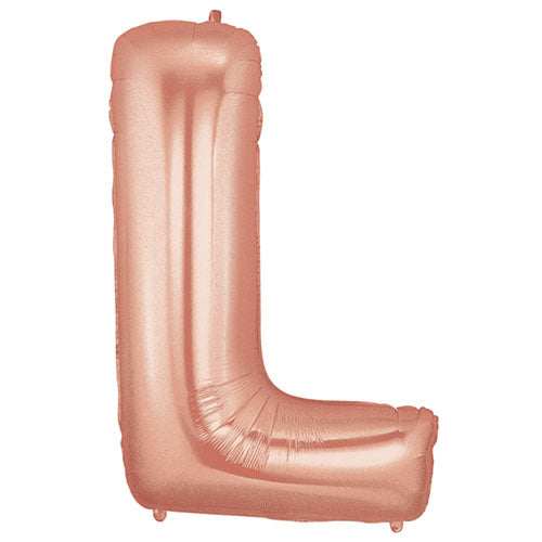 40" Large Foil Alphabet Balloons- Rose Gold (Letter L) - Funzoop