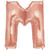 40" Large Foil Alphabet Balloons- Rose Gold (Letter M) - Funzoop