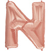 40" Large Foil Alphabet Balloons- Rose Gold (Letter N) - Funzoop