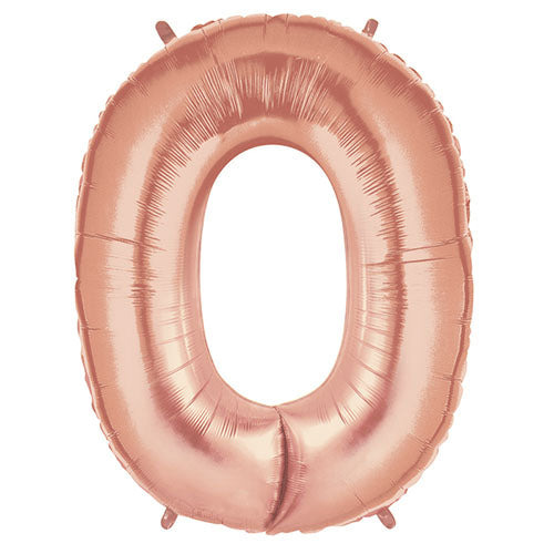 40" Large Foil Alphabet Balloons- Rose Gold (Letter O) - Funzoop