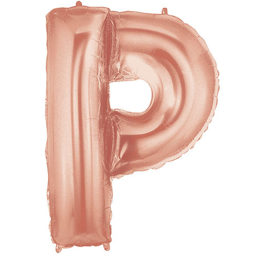 40" Large Foil Alphabet Balloons- Rose Gold (Letter P) - Funzoop