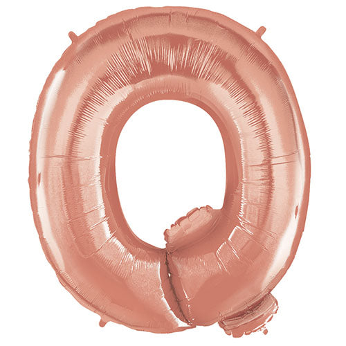 40" Large Foil Alphabet Balloons- Rose Gold (Letter Q) - Funzoop
