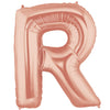 40" Large Foil Alphabet Balloons- Rose Gold (Letter R) - Funzoop