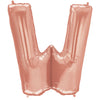 40" Large Foil Alphabet Balloons- Rose Gold (Letter W) - Funzoop
