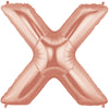 40" Large Foil Alphabet Balloons- Rose Gold (Letter X) - Funzoop