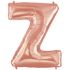 40" Large Foil Alphabet Balloons- Rose Gold (Letter Z) - Funzoop