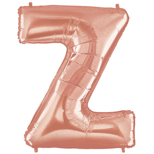 40" Large Foil Alphabet Balloons- Rose Gold (Letter Z) - Funzoop