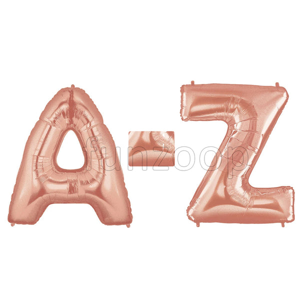 40" Large Foil Alphabet Balloons- Rose Gold - Funzoop