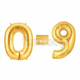 40" Large Foil Number Balloons- Golden - Funzoop