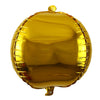 4D Round Foil Mylar Balloon Golden shown as a product reference for birthdays and coordinated celebration displays and a coordinated party display.