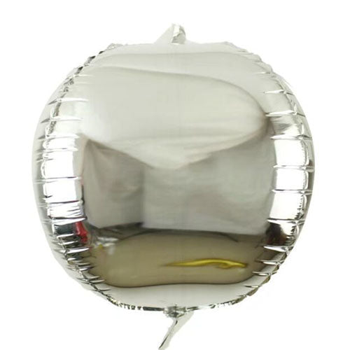 4D Round Foil Mylar Balloon Silver - Funzoop