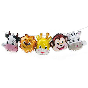5 Foil Balloons Jungle Theme Balloons Garland - Funzoop The Party Shop