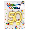 50th Milestone Number Candle - Golden - Funzoop The Party Shop