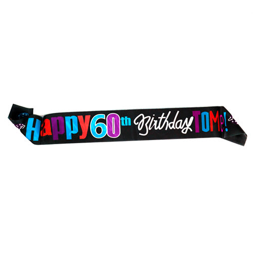 60th birthday satin sash