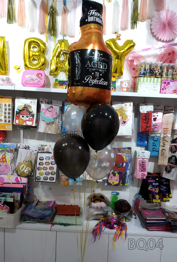 Aged to Perfection Birthday Helium Balloons Bouquet (BQ04) - Funzoop