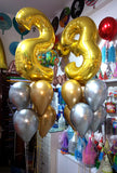 40" Large Milestone Number Foil with Chrome Latex Balloons Bouquet (BQ05) - Funzoop