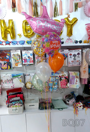 Princess Happy Birthday Crown Helium Foil Bouquet (BQ07) - Funzoop