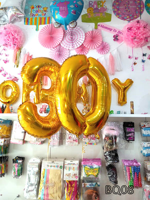 39" Large Milestone Number Foil Balloons - Golden (BQ08)