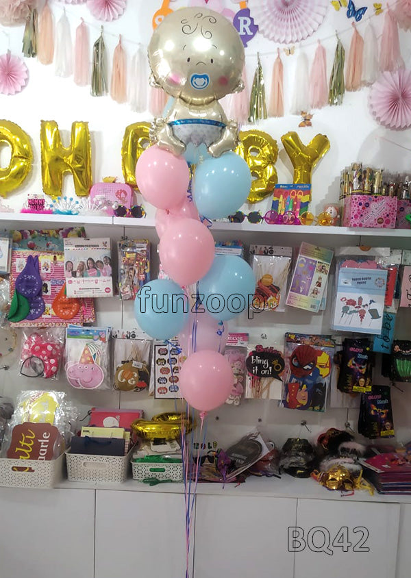 Baby Shower Baby Shaped Foil Balloons Bouquet (BQ42) - Funzoop