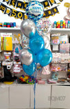 Happy Birthday Tie Pattern Helium Balloon Bouquet (BQM07)