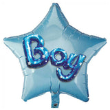 Blue star shaped foil balloon for baby boy welcome and baby shower decoration from Funzoop The Party Shop

