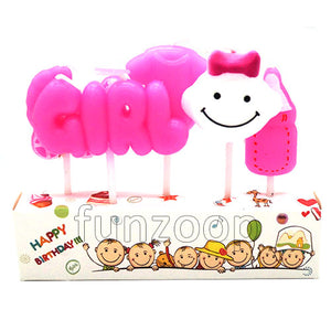 New Born Objects Smiley Candle Set Girl - Funzoop