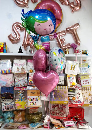 Mermaid 5 in 1 Foil Balloons Bouquet Set [5 Pcs] - Helium Inflated - Funzoop The Party Shop