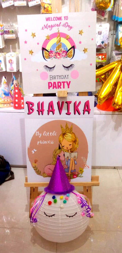Unicorn Theme Birthday Party Welcome Board [WB02] - Funzoop