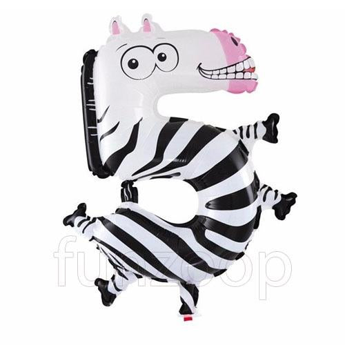 Animal Shaped Number Foil Balloon (Digit 5) - Funzoop