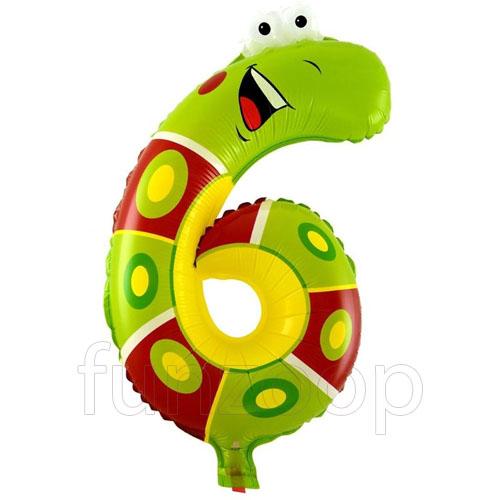 Animal Shaped Number Foil Balloon (Digit 6) - Funzoop