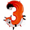 Animal Shaped Number Foil Balloon (Digit 3) - Funzoop