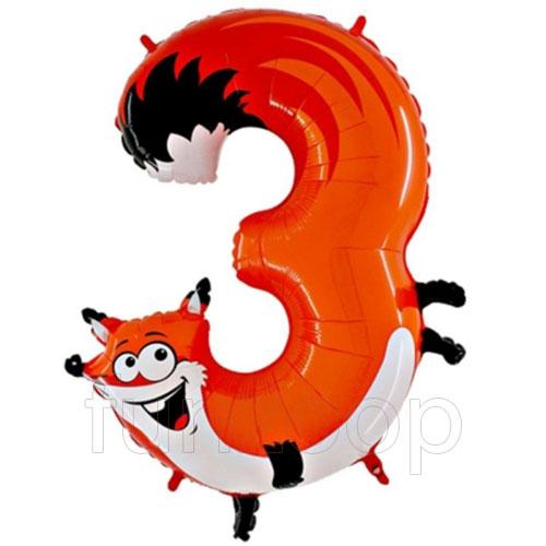 Animal Shaped Number Foil Balloon (Digit 3) - Funzoop