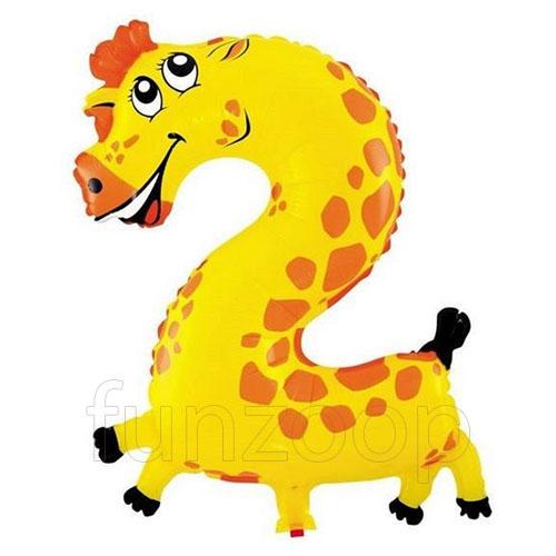 Animal Shaped Number Foil Balloon (Digit 2) - Funzoop