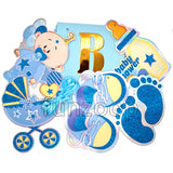 Baby Arrival Glitter Wall Banner - Blue for Boy - Funzoop