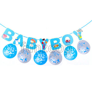 Baby Boy Banner & Printed Balloons Wall Decor - Funzoop