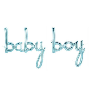 Baby Boy Script Foil Banner (Blue)