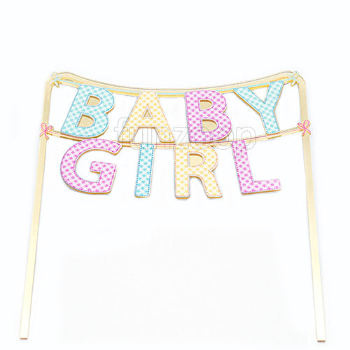 Baby Girl Acrylic Cake Topper, Pink