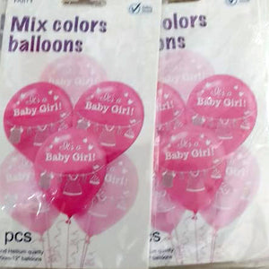 Baby Girl Latex Balloons Set [6 Pcs]