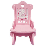 Wooden Baby Chair Showpiece Pink [1 Nos] Pink - Funzoop