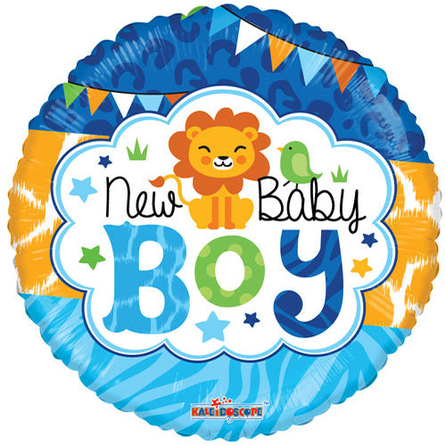 Baby Lion Baby Boy Arrival Foil Balloon, 18 Inch shown as a product reference for baby showers and welcome-baby celebrations, with its themed design visible.
