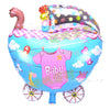 Baby Pram Foil Balloon shown as a product reference for baby showers, welcome-baby occasions and family celebrations and a coordinated party display.