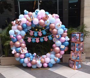 Baby Shower Balloons Arch and Stuffed Balloons Boxes and banner Decoration