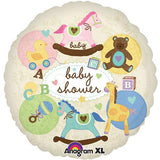 Baby shower classic toys foil balloon with cute baby toy themed design from Funzoop The Party Shop
Classic baby toys themed foil balloon for baby shower decoration from Funzoop The Party Shop
Round baby shower foil balloon with playful baby toy graphics from Funzoop The Party Shop
