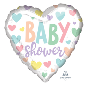 18" BABY SHOWER Heart Shaped Foil Balloon (Helium Inflated)