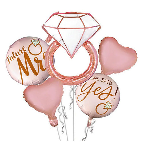 Bachelorette /Bridal Shower 5 in 1 Foil Balloons Bouquet Set [5 Pcs] - Funzoop