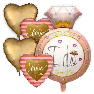 I Do Love You 5 in 1 Foil Balloons Set