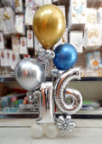 Balloons Stand Centerpiece with Number Milestone