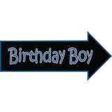 Birthday boy photo booth placard with colorful birthday-themed typography for party photography from Funzoop The Party Shop