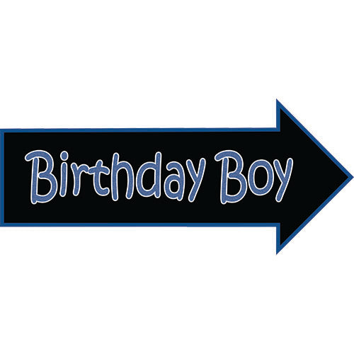 Birthday boy photo booth placard with colorful birthday-themed typography for party photography from Funzoop The Party Shop